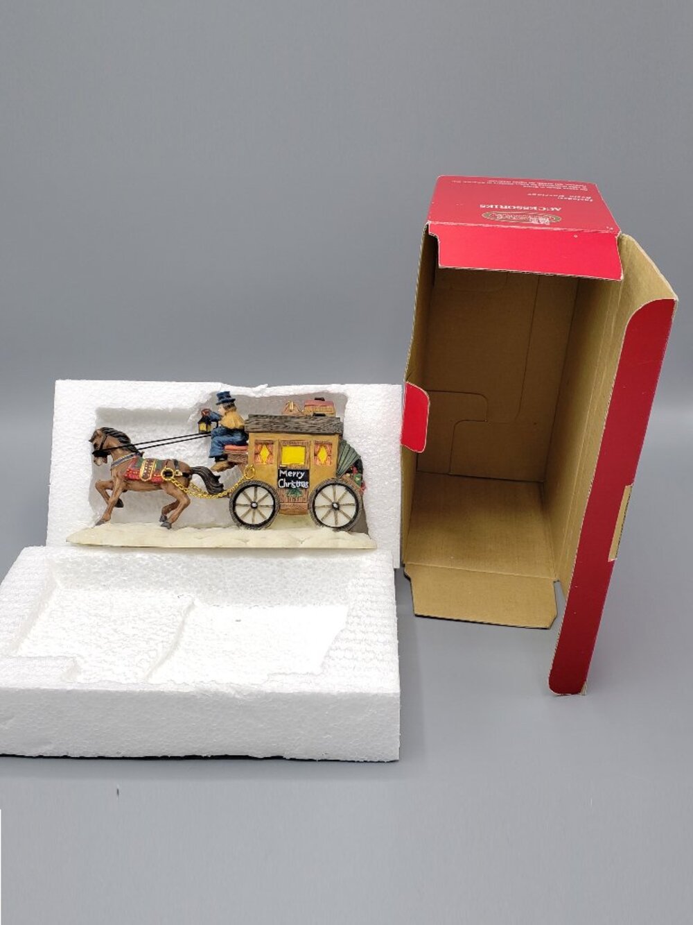 Dickens Collectables Accessories Resin Horse Carriage with Box Vintage 1998 Xmas